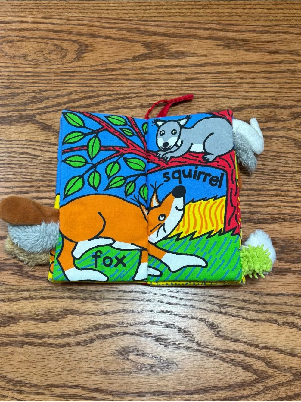 JellyCat Fluffy Tails Soft Fabric Activity Book Sensory